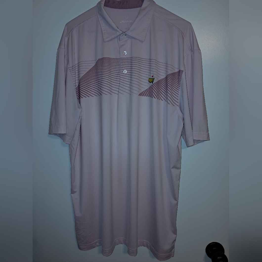 Mens Masters Golf Polo Shirt Pink Augusta Masters Tech Size Large